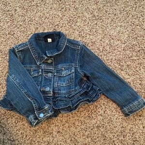 Osh Kosh Toddler Denim Jean Jacket with Ruffle Waist Line